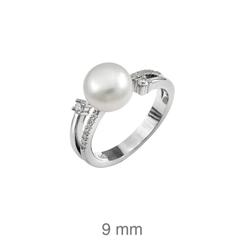 SORTIJA PLATA PERLA CIRCONITAS
