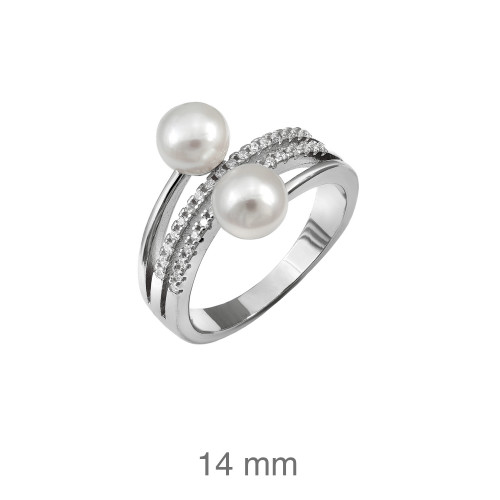 SORTIJA PLATA PERLAS CIRCONITAS