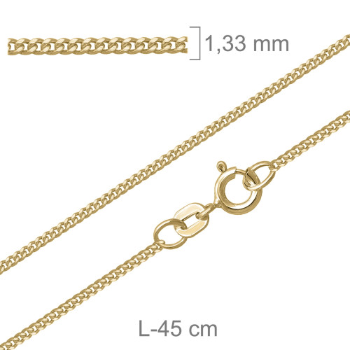 CADENA PLATA B.ORO BARBADA LAPIDADA 40X45CM