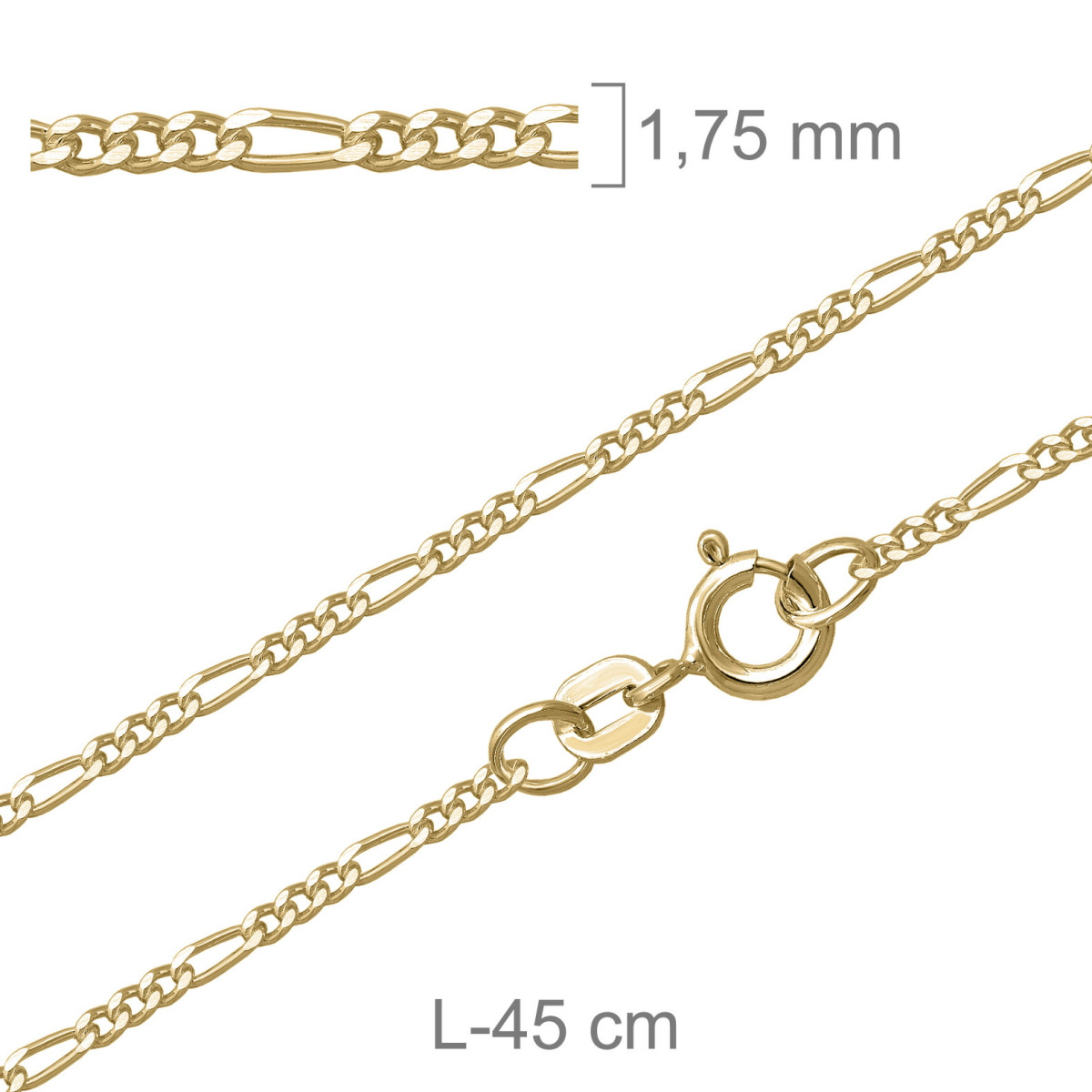 CADENA PLATA B.ORO BARBADA PROGRAMADA 50X45CM