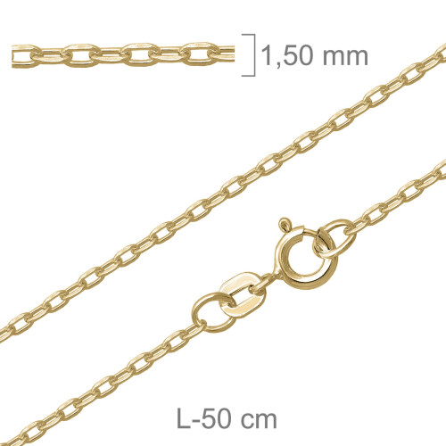 CADENA PLATA B.ORO FORZADA LAPIDADA 40X50CM