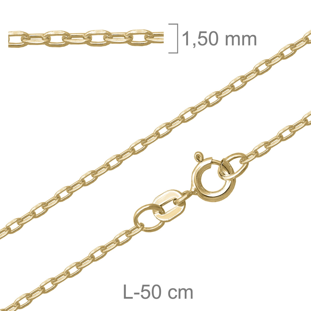 CADENA PLATA B.ORO FORZADA LAPIDADA 40X50CM