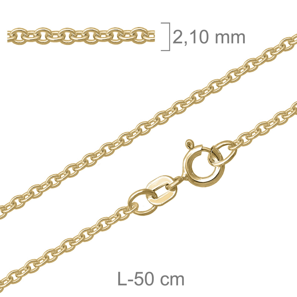 CADENA PLATA B.ORO FORZADA REDONDA 50X50CM
