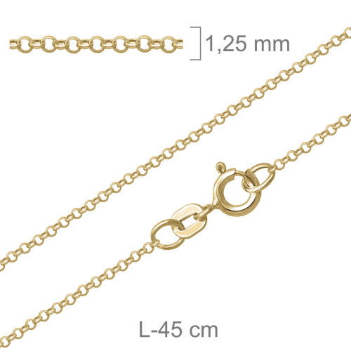 CADENA PLATA B.ORO ROLO DIAMANTADA 40X45CM