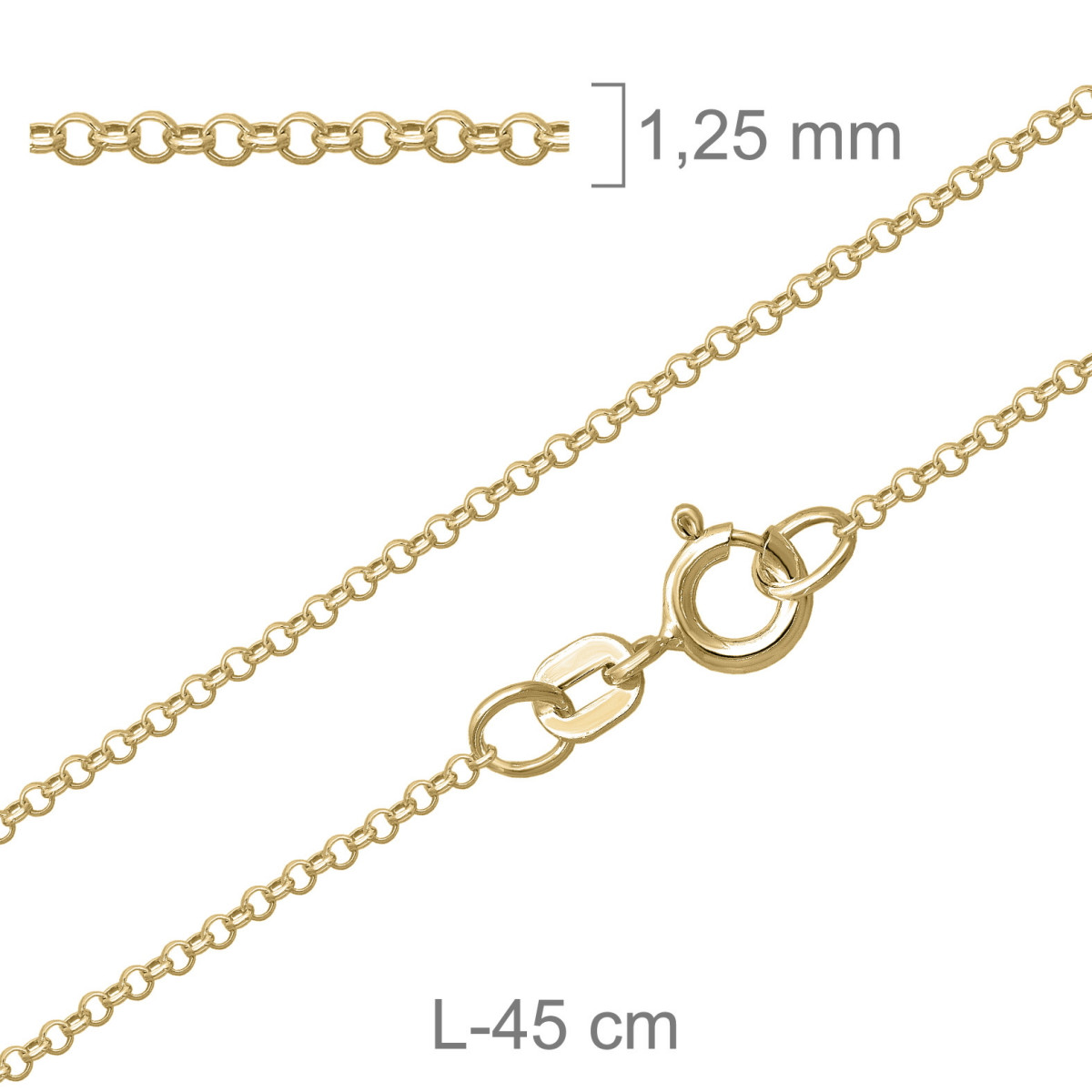 CADENA PLATA B.ORO ROLO DIAMANTADA 40X45CM