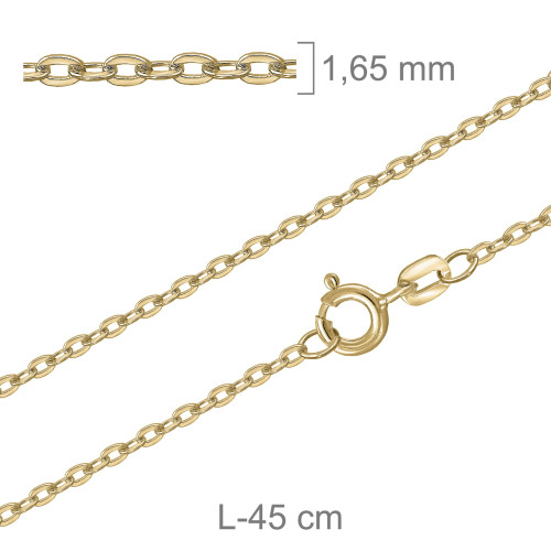 CADENA PLATA B.ORO FORZADA PISADA 40X45CM