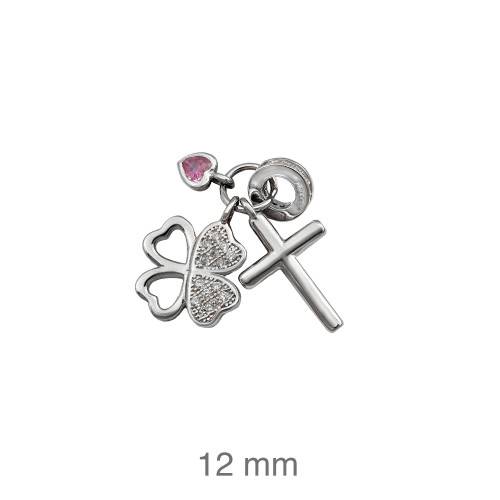 COLGANTE PLATA TREBOL ZTAS CRUZ CORAZON