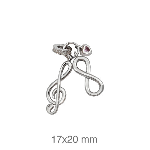 COLGANTE PLATA INFINITO CLAVE SOL CORAZON