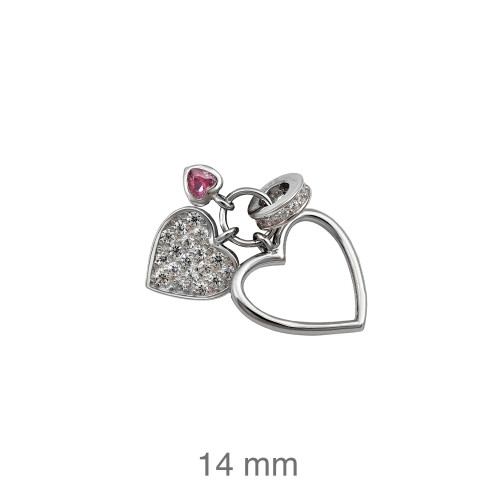 COLGANTE PLATA CORAZONES CIRCONITAS