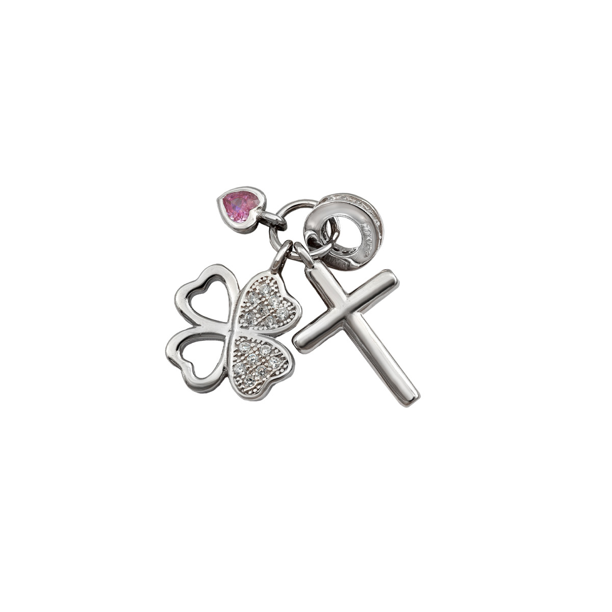 COLGANTE PLATA TREBOL ZTAS CRUZ CORAZON