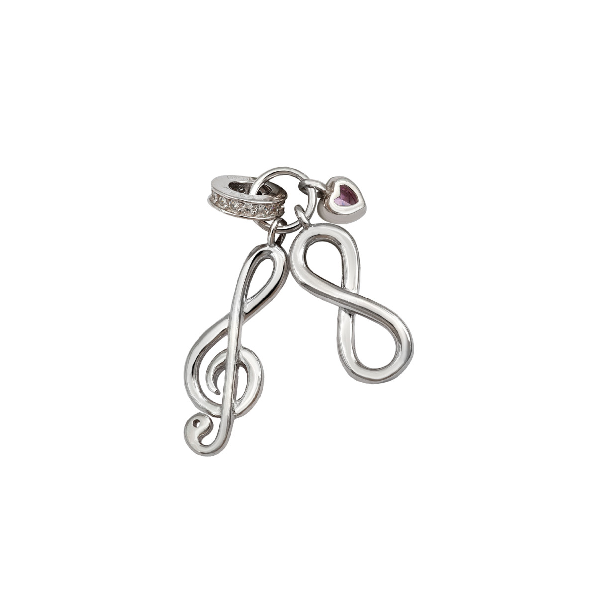 COLGANTE PLATA INFINITO CLAVE SOL CORAZON