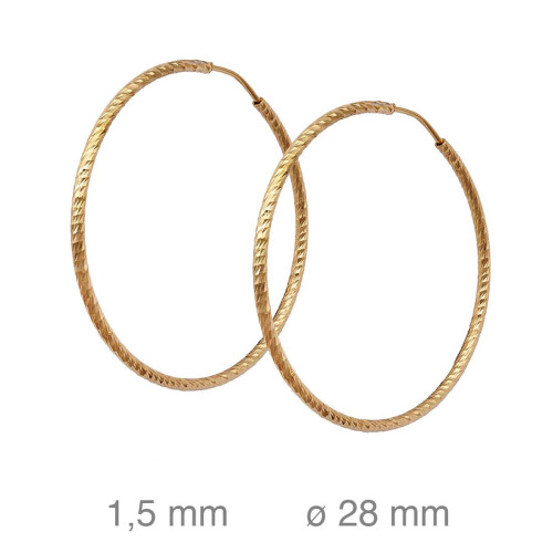 CRIOLLA PLATA B.ORO LAPIDADA 1.5 X 30 MM