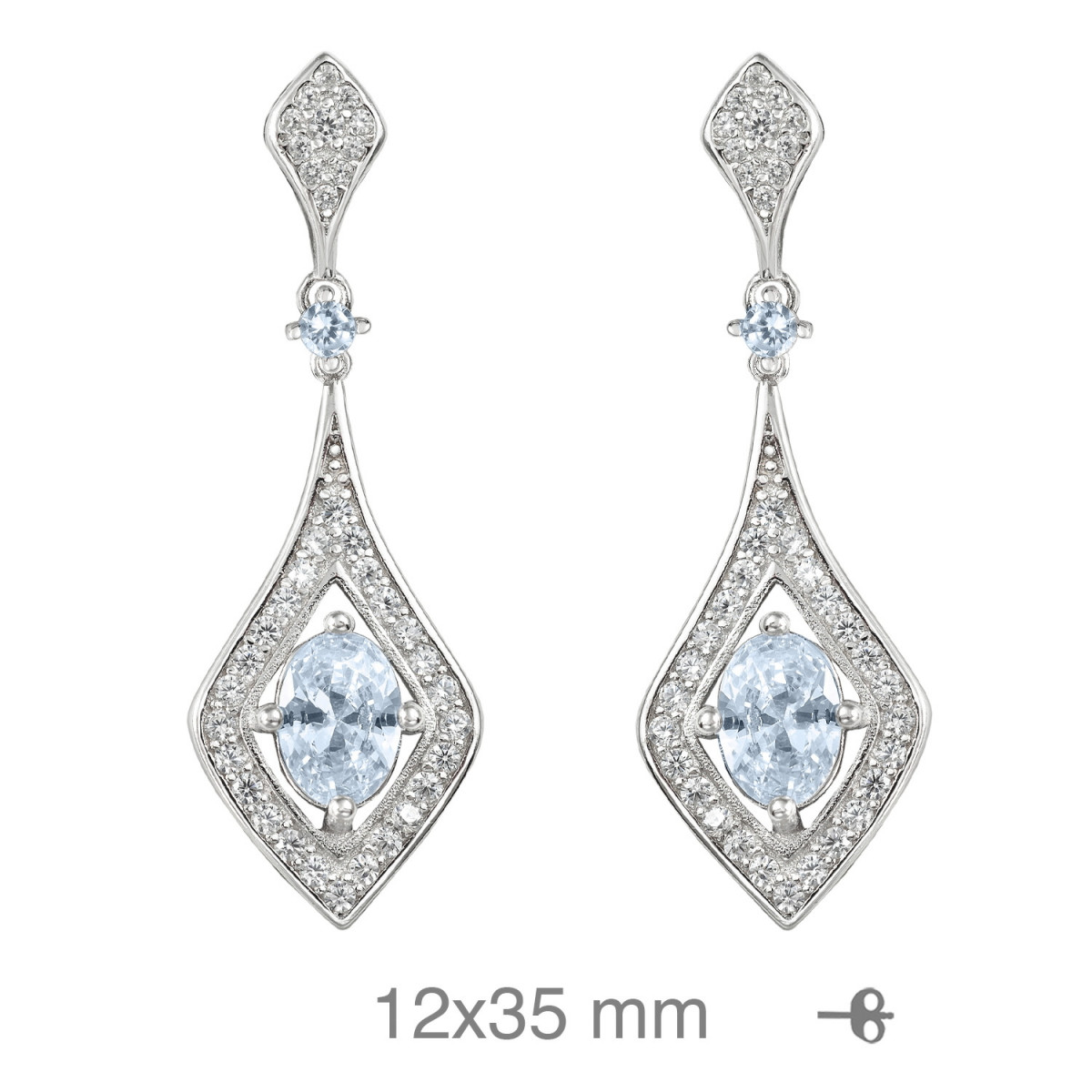 PENDIENTES PLATA ZTAS AGUAMARINA PRESION