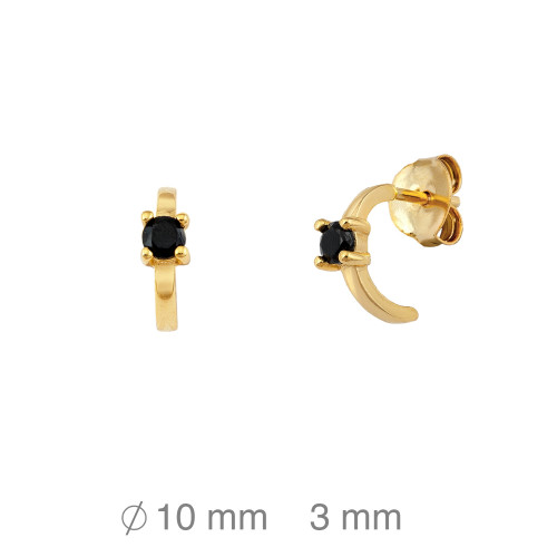 CRIOLLAS PLATA B.ORO+e ZTA NEGRA 3X10 MM