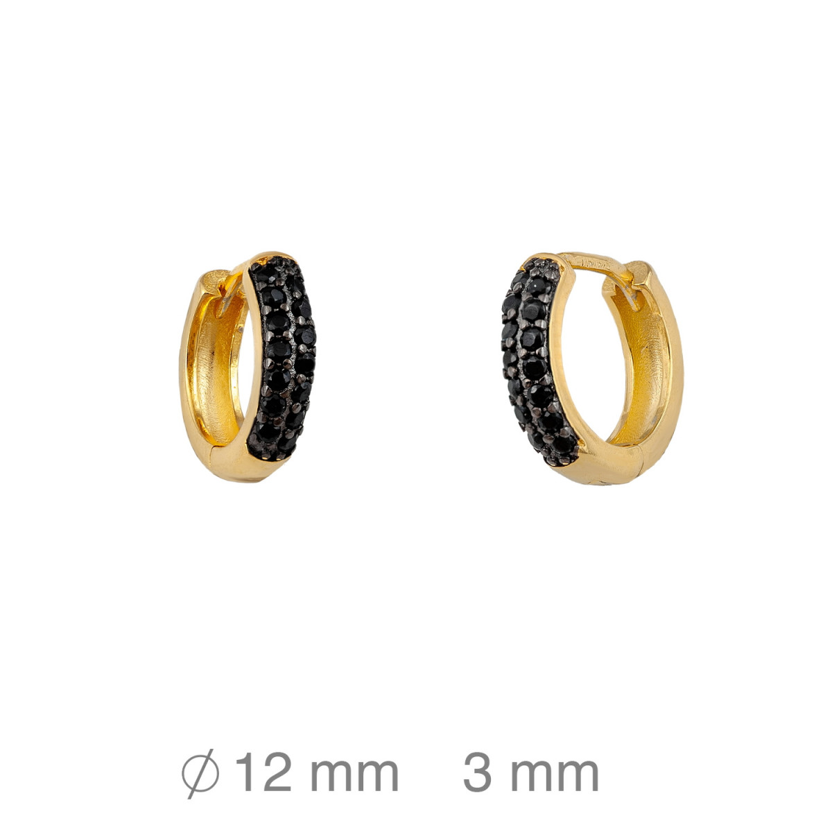 CRIOLLAS PLATA B.ORO+e ZTAS NEGRAS 3X11 MM