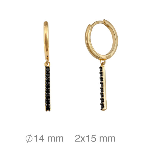 CRIOLLAS PLATA B.ORO ZTAS NEGRAS 2X29 MM