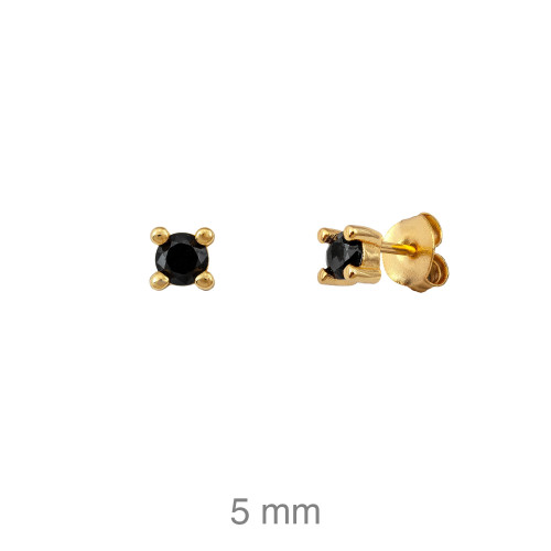 PENDIENTES PLATA B.ORO+e ZTA NEGRA 5MM