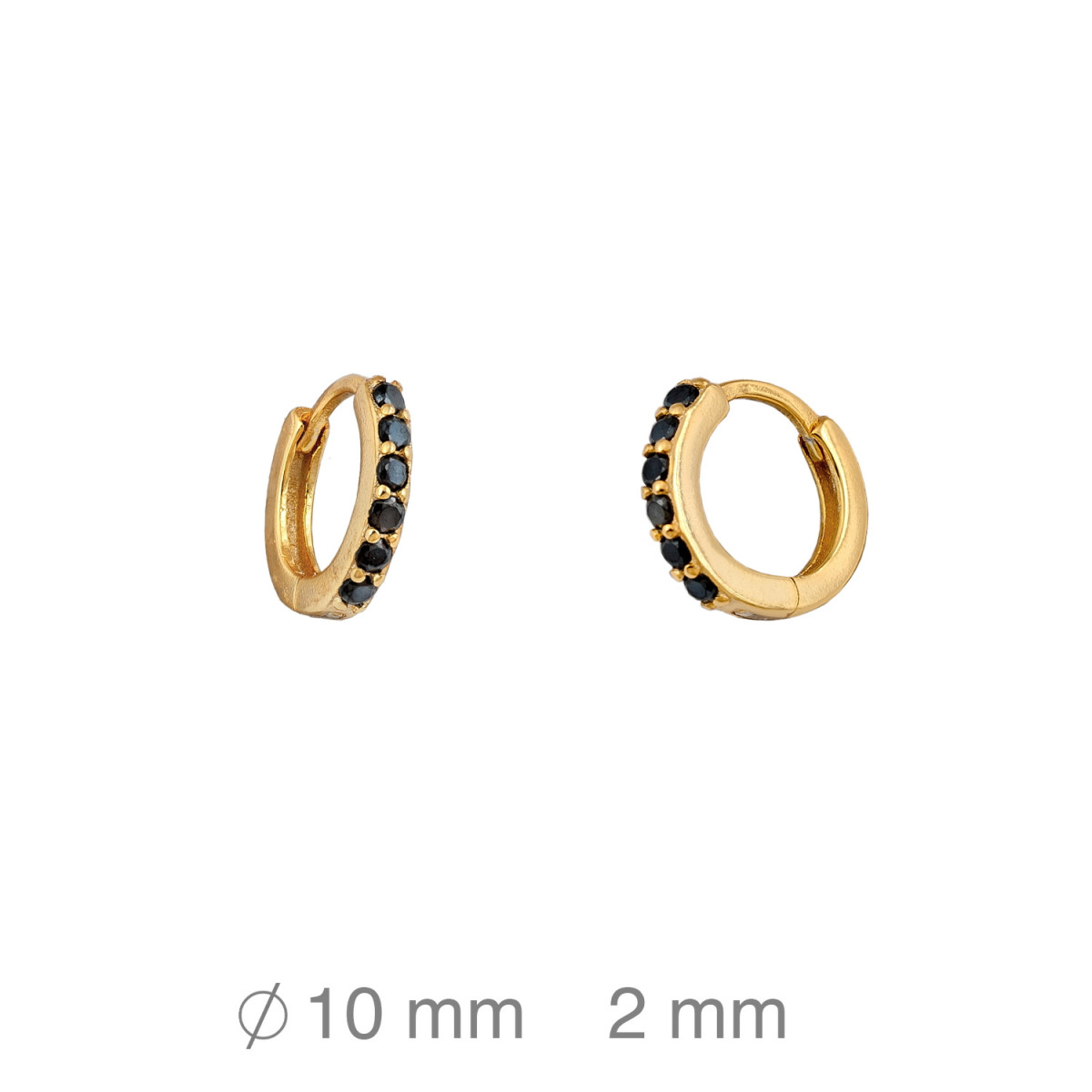 CRIOLLAS PLATA B.ORO+e ZTAS NEGRAS 2X9MM