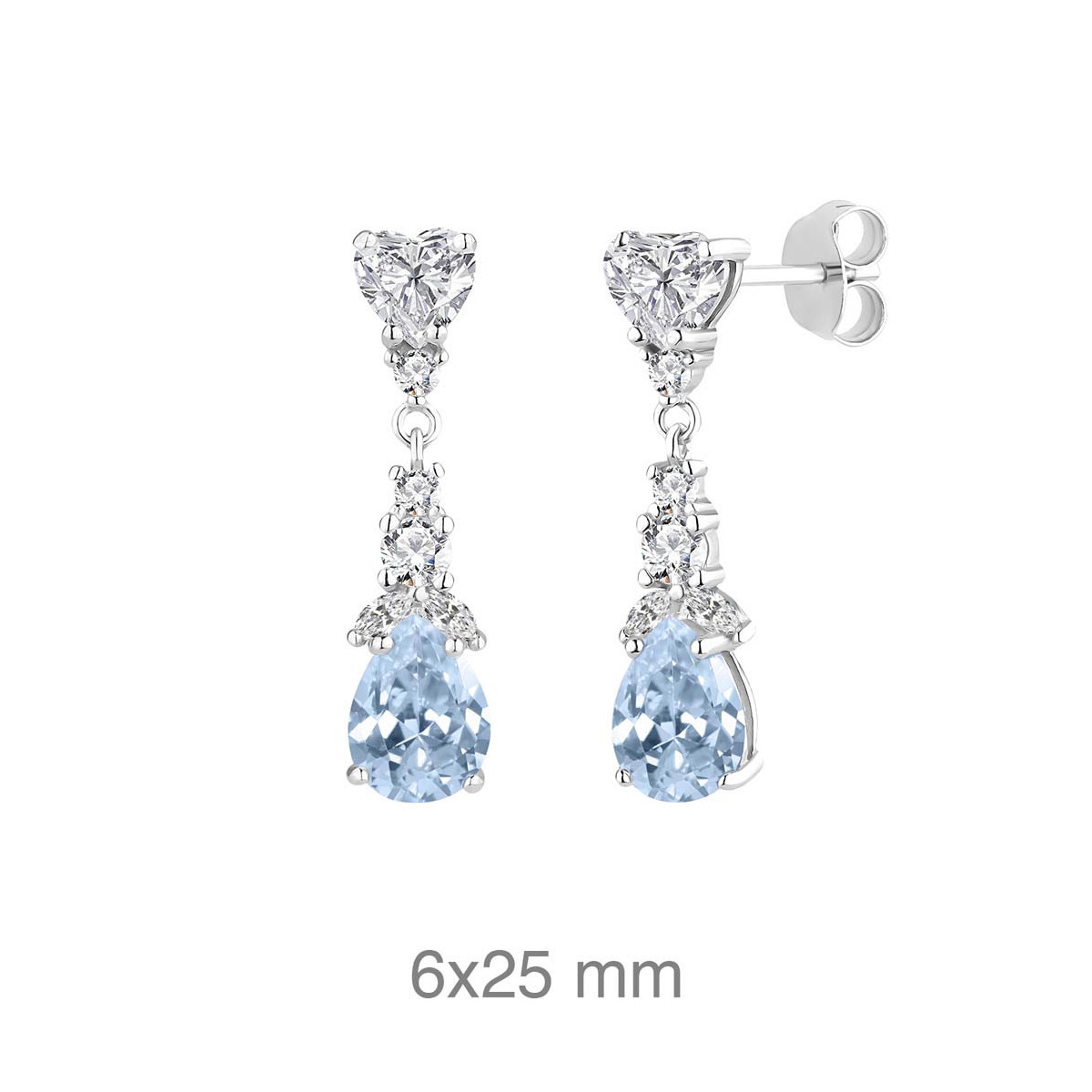 PENDIENTES PLATA CIRCONITAS AGUAMARINA