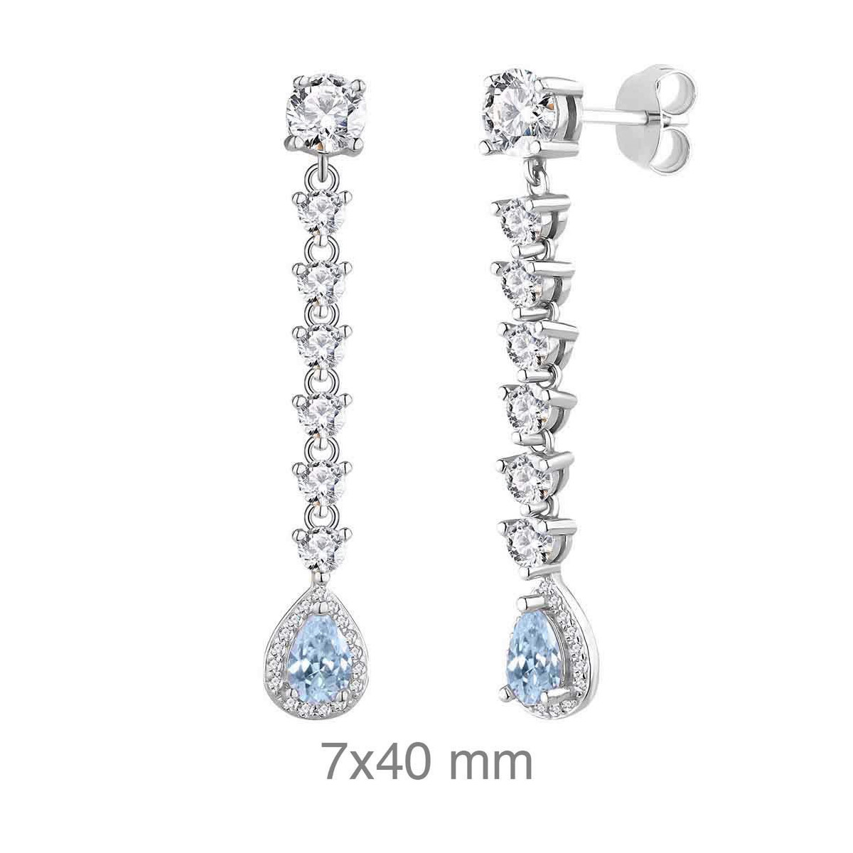 PENDIENTES PLATA CIRCONITAS AGUAMARINA