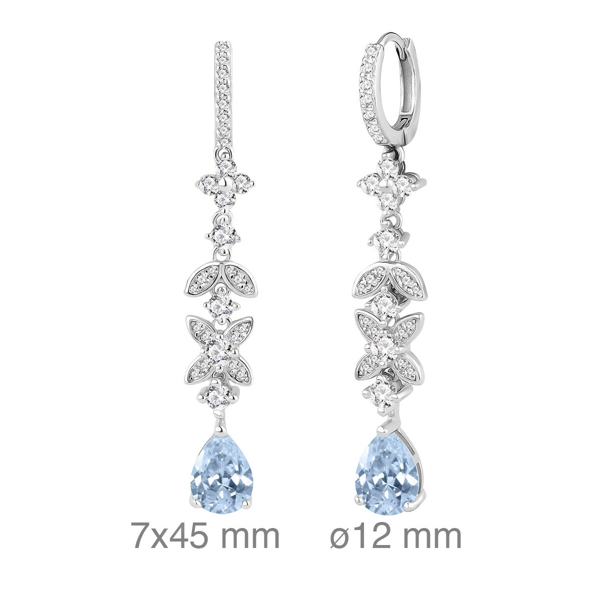 PENDIENTES PLATA CIRCONITAS AGUAMARINA