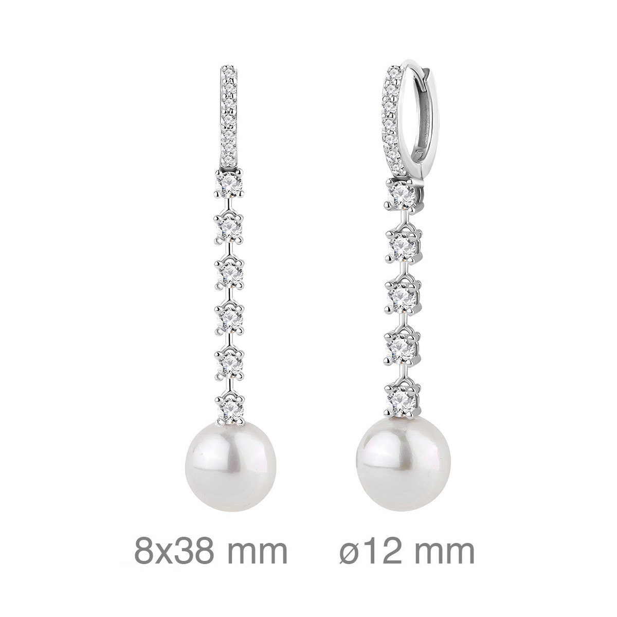 PENDIENTES PLATA CIRCONITAS PERLA