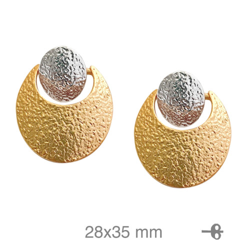PENDIENTES ACERO BICOLOR