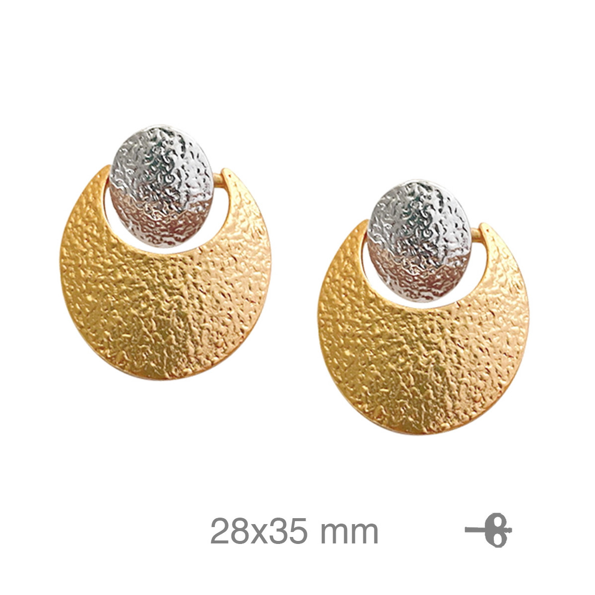 PENDIENTES ACERO BICOLOR