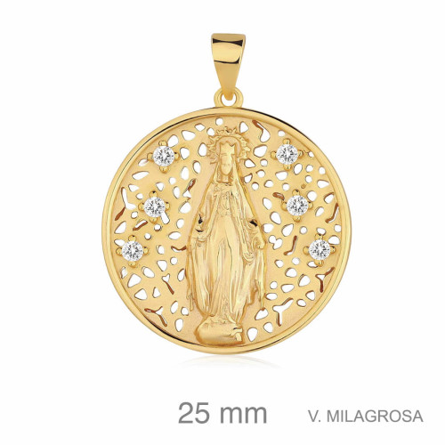 MEDALLA PLATA B.ORO+e VIRGEN MILAGROSA 7 ZTAS