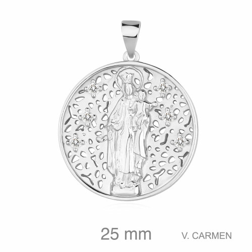 MEDALLA PLATA VIRGEN DEL CARMEN 7 ZTAS