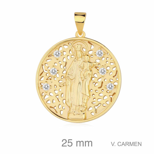 MEDALLA PLATA B.ORO+e VIRGEN DEL CARMEN 7 ZTAS
