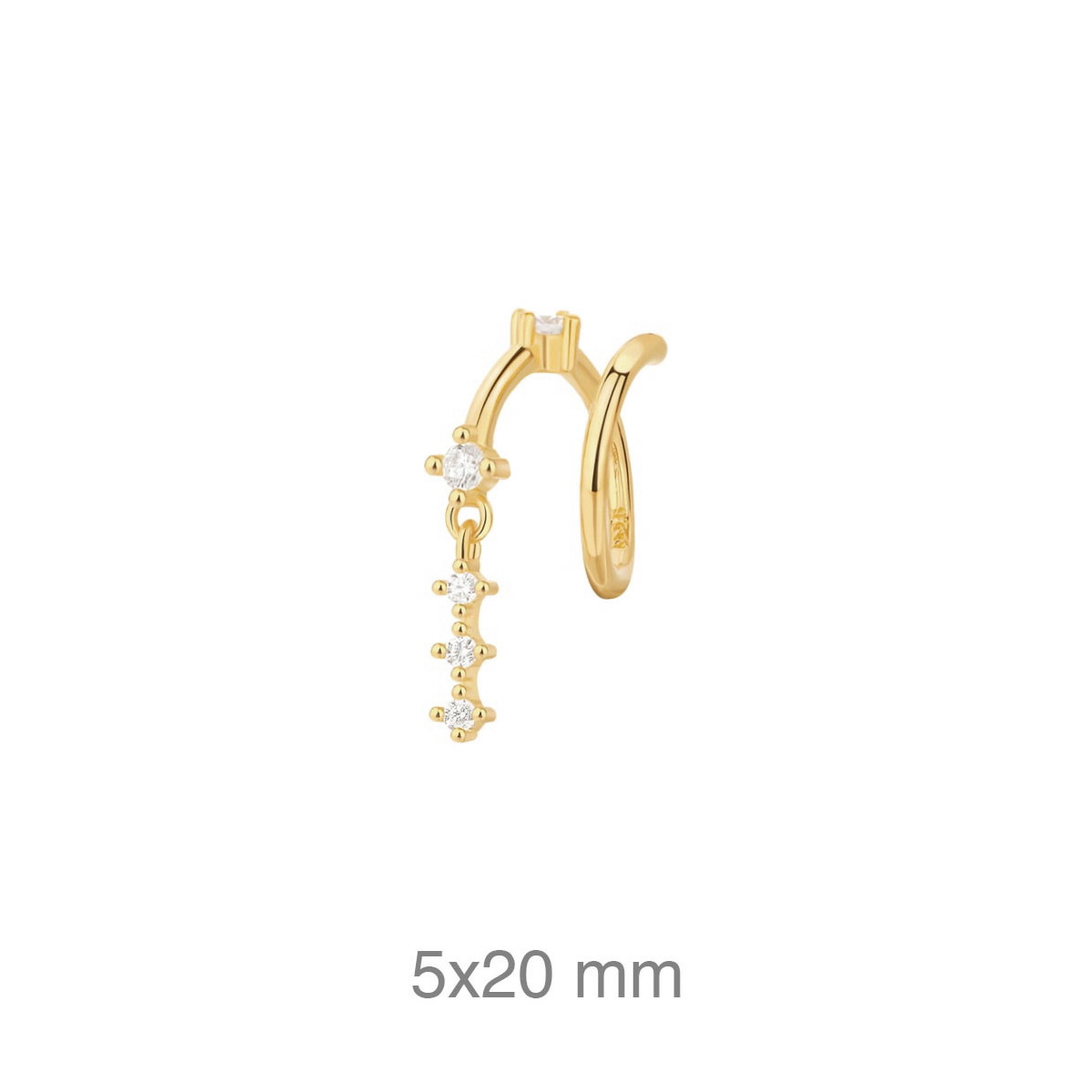 PENDIENTE PLATA B.ORO EAR CUFF ZTAS (UD)