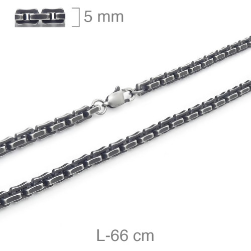 CADENA ACERO NEGRA 5MM  66CM
