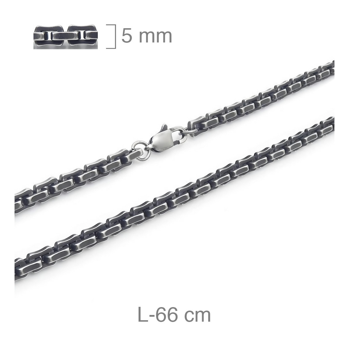 CADENA ACERO NEGRA 5MM  66CM