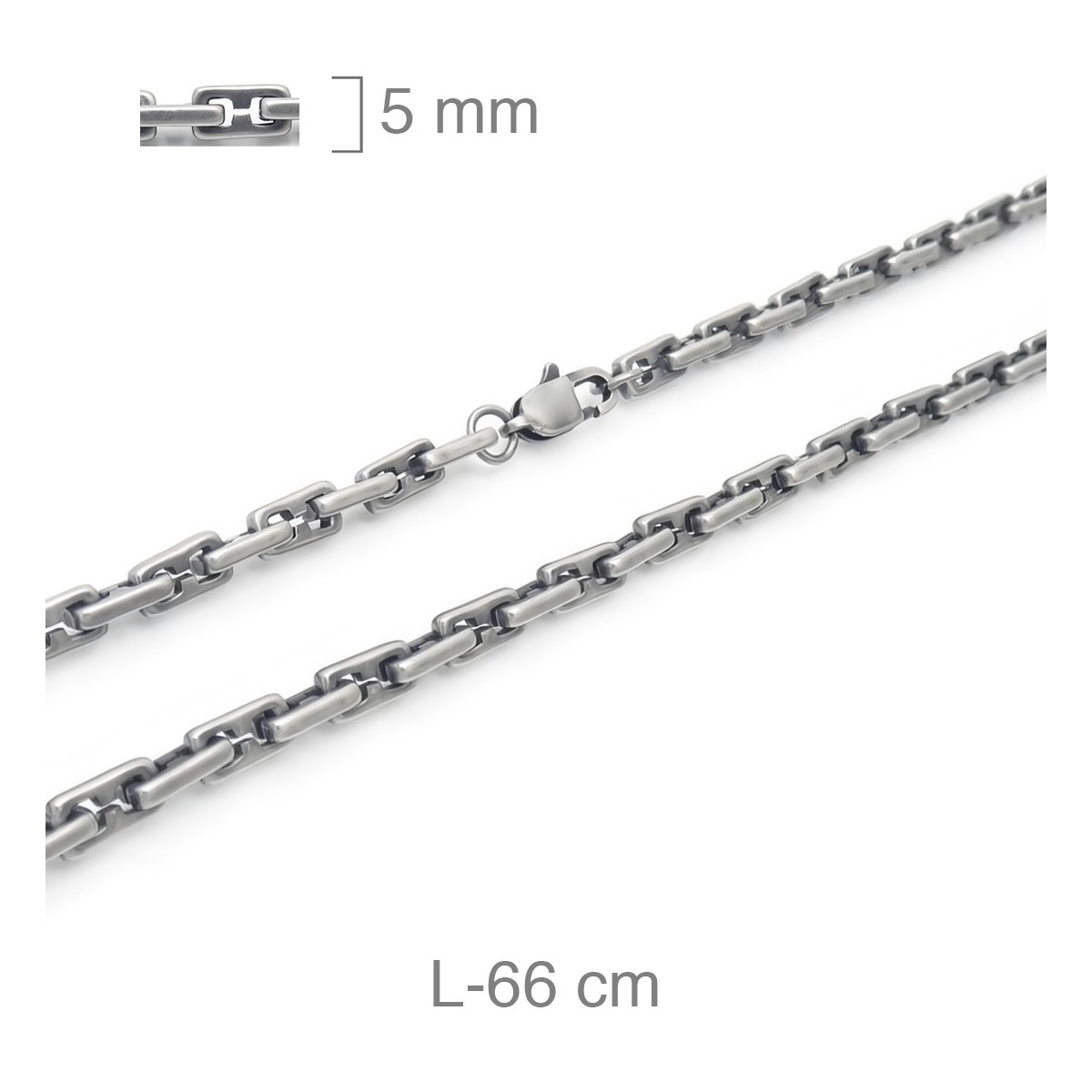 CADENA ACERO NEGRA 5MM  66CM