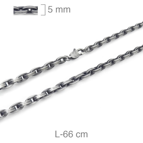 CADENA ACERO NEGRA 5MM  66CM