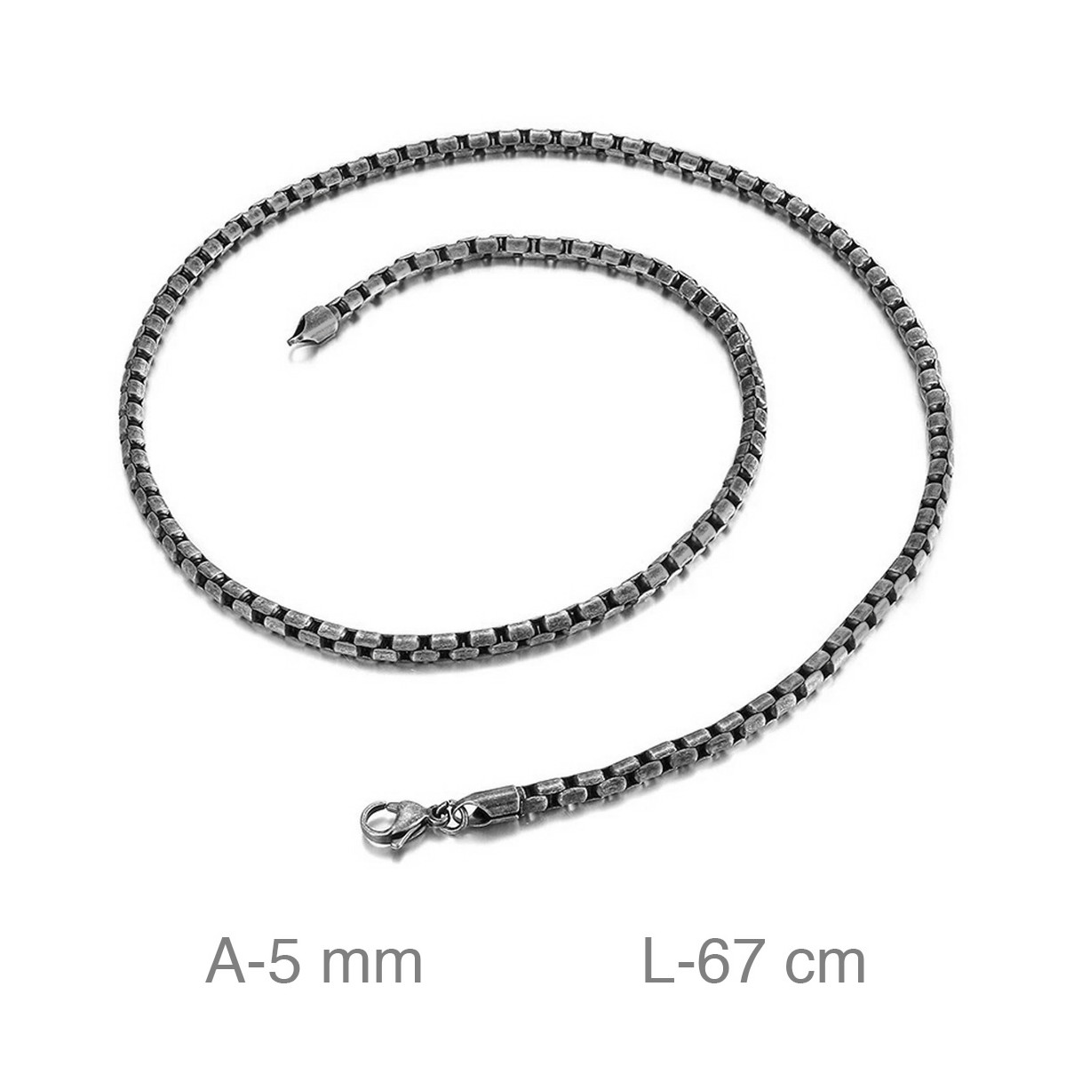 CADENA ACERO NEGRA 5MM  67CM