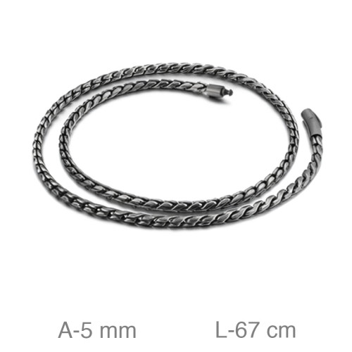 CADENA ACERO NEGRA 5MM  67CM