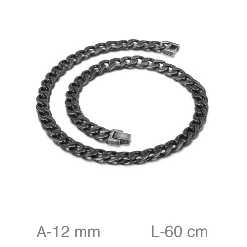 CADENA ACERO NEGRA 12MM  60CM
