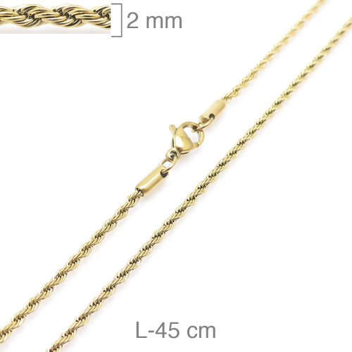CORDON ACERO B.ORO 2MM  45CM