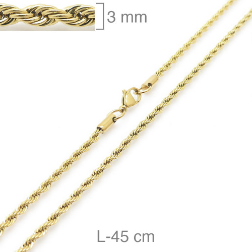 CORDON ACERO B.ORO 3MM  45CM