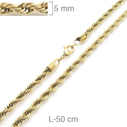CORDON ACERO B.ORO 5MM  50CM