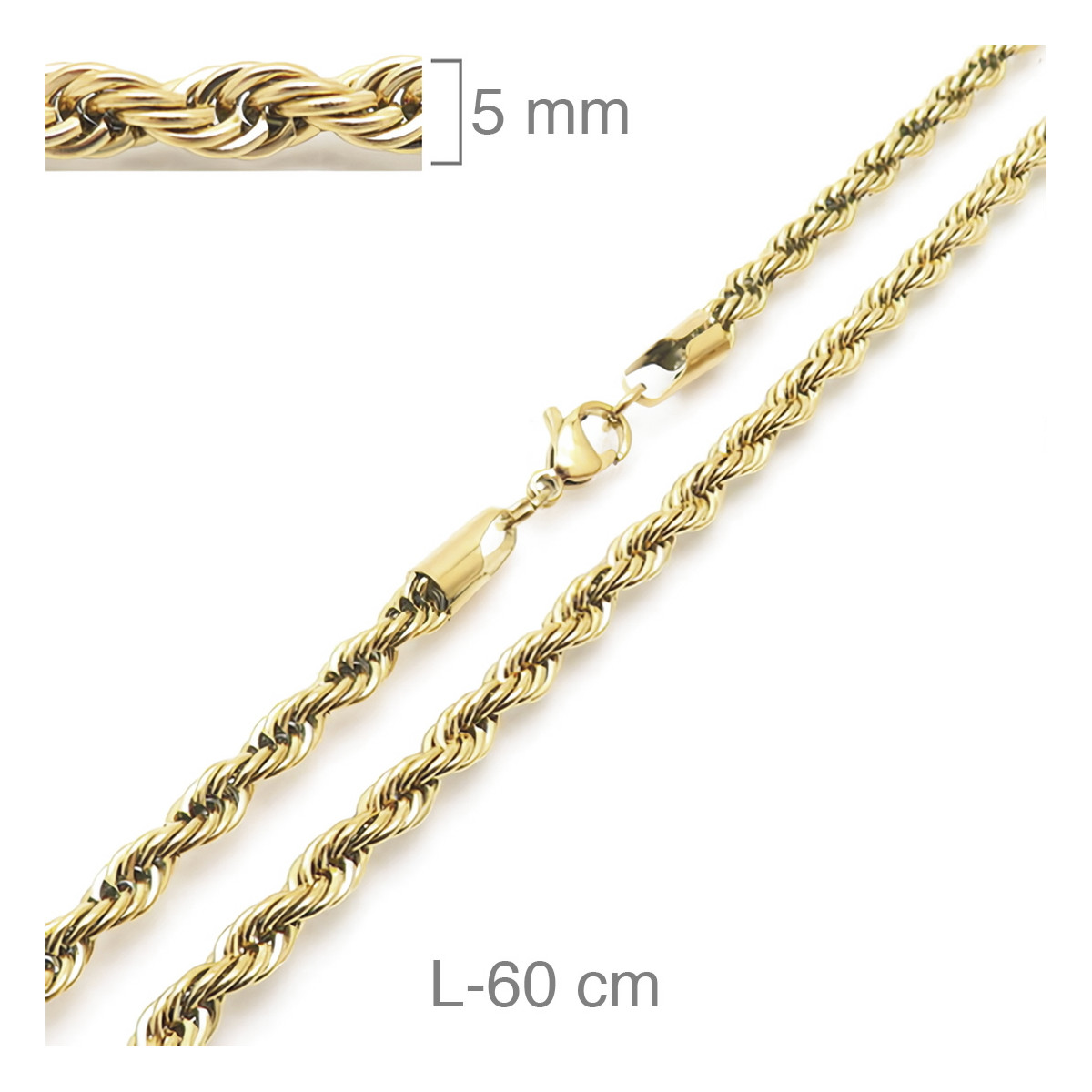 CORDON ACERO B.ORO 5MM  60CM
