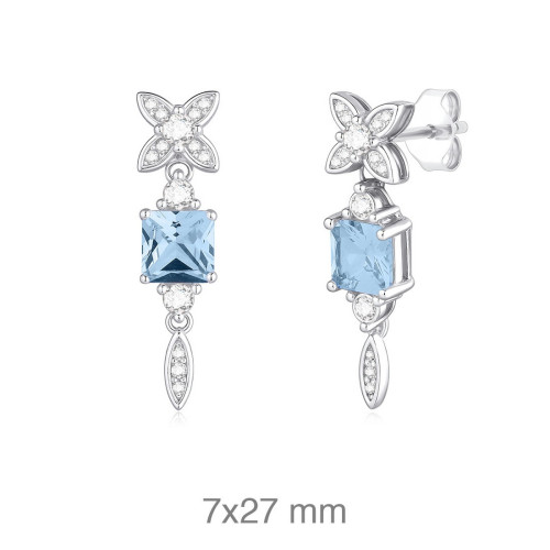 PENDIENTES PLATA CIRCONITAS PRESION