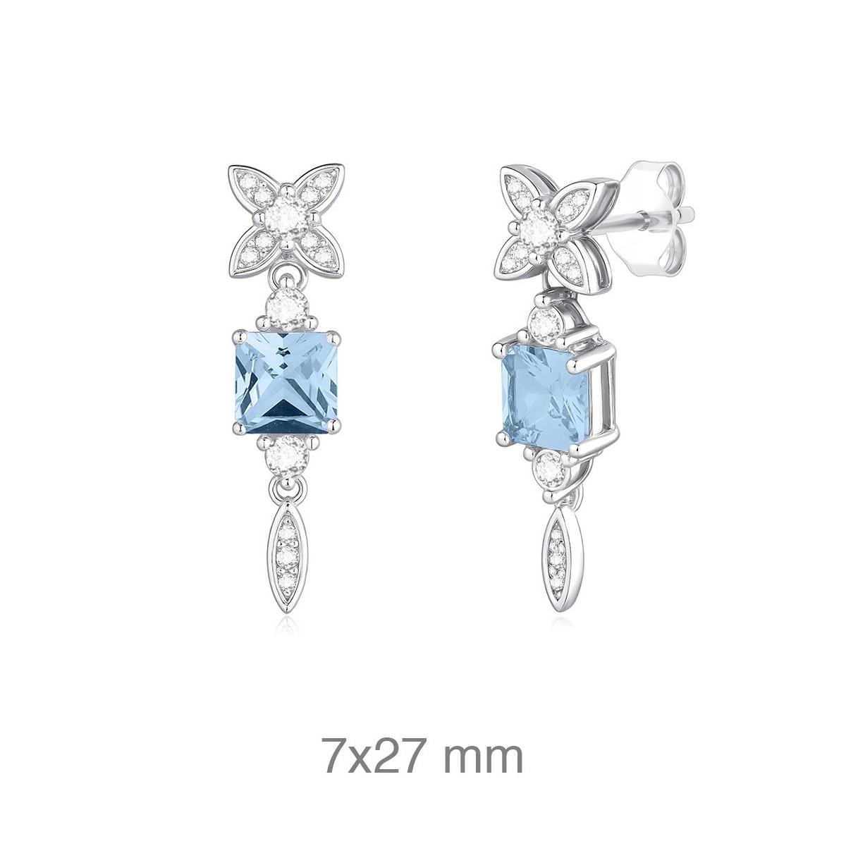 PENDIENTES PLATA CIRCONITAS PRESION
