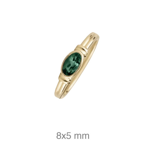 SORTIJA PLATA B.ORO+e ESMERALDA