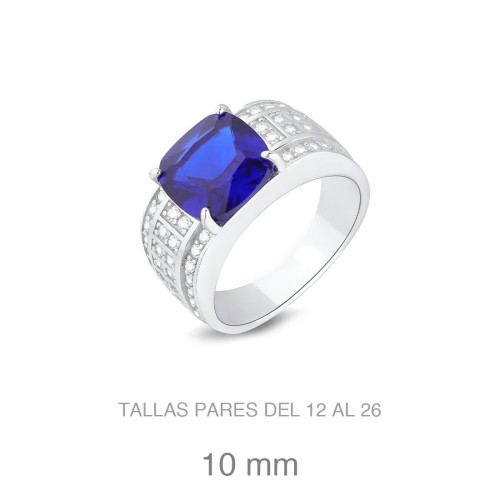 SORTIJA PLATA CIRCONITAS ZAFIRO