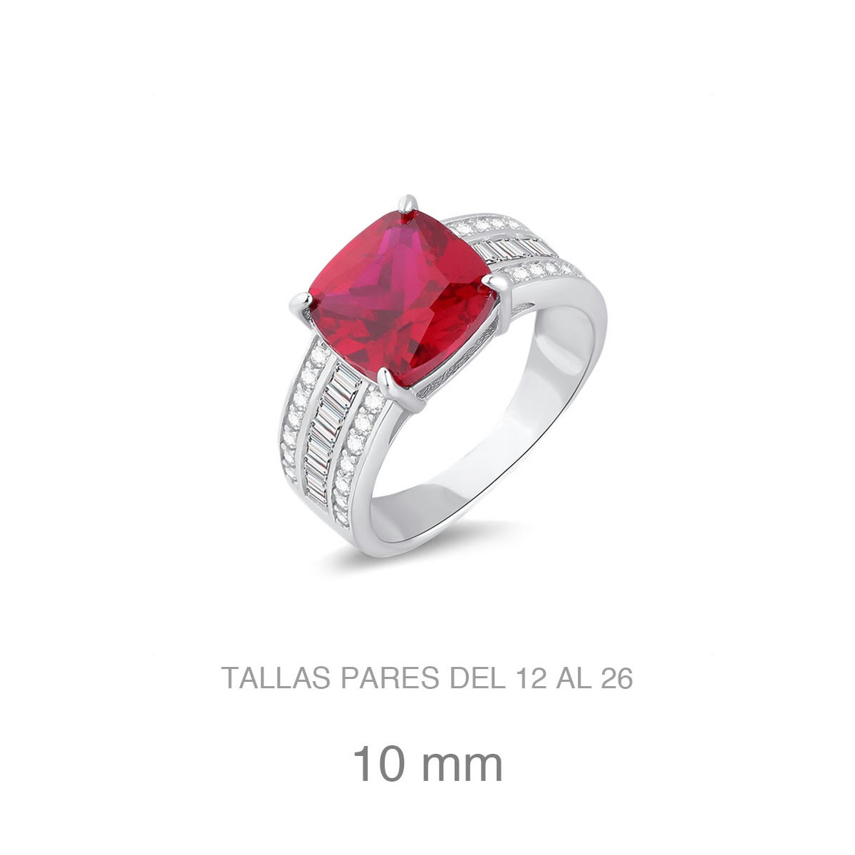 SORTIJA PLATA CIRCONITAS RUBI