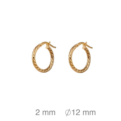 CRIOLLA PLATA B.ORO GALLONADA 2X12 MM