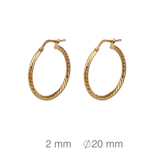 CRIOLLA PLATA B.ORO GALLONADA 2X20 MM